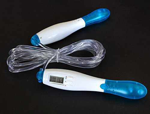 HUKITECH PREMIUM Springseil (digital) mit LCD-Display Kalorienzähler Sprungzähler Timer Funktion (max. 3 Meter) Spring Seil Seilspringen Kalorien kcal Zähler Sportgerät