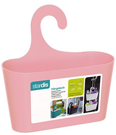 stardis Duschkorb mit Haken zum Einhängen Duschregal Badregal Bad Utensilo Hängeregal pink