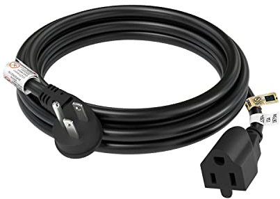 FIRMERST 14 Gauge 6 Feet Flat Plug Extension Cord, UL Listed, Black