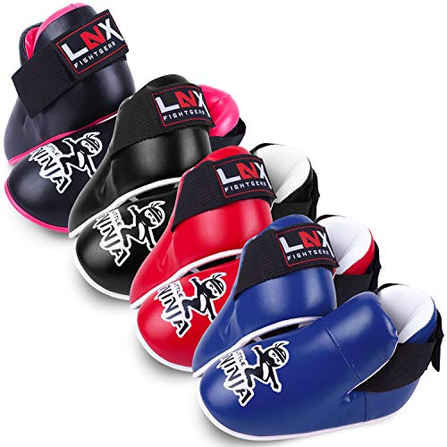 LNX Fußschützer Kinder Little Ninja schwarz (001) - ideal für Kids Kickboxen TKD Karate Kampfsport