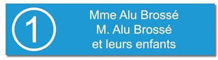 Placa grabada para nombre y número buzón autoadhesivo, 10 x 2,5 cm, personalizada, 1 a 3 líneas, color azul claro