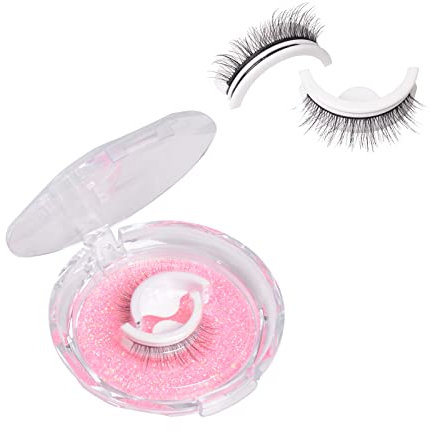 WAONIQ Wiederverwendbar Selbstklebende Wimpern, Künstliche Wimpern Kein Kleber Nötig-Natürlich, Curling 3D Wimpern für Anfänger Wiederverwendbar Wimpernverlängerung zu Hause Lashes Extension(Natur)