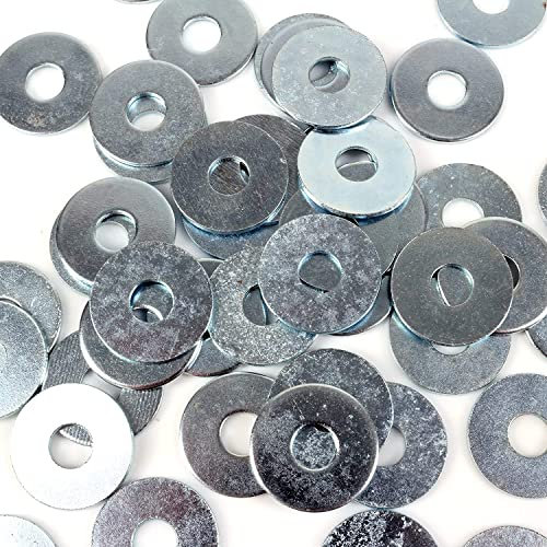 50x Small Repair Penny Washers M6 x 20mm Zinc Plated Steel Wide Flat Penny Washer for Screws Zinc Coated Plated Galvanized Heavy Duty Certified Standard Washers For Screws Bolts Nuts.