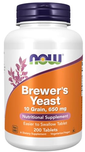 Now Foods, Brewer's Yeast (Brauereihefe), Saccharomyces cerevisiae, 650mg, 200 vegane Tabletten, Laborgeprüft, Sojafrei, Ohne Gentechnik, Vegetarisch