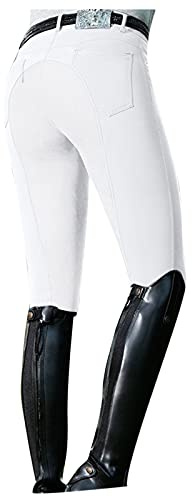 Reithose Damen Reitsport Reitingleggings Silikon Vollbesatz Sportleggins Reithose mit Handytasche und Gürtelschlaufen High Waist Reitsporthose Jodhpurhose für Reitschule Reitsport