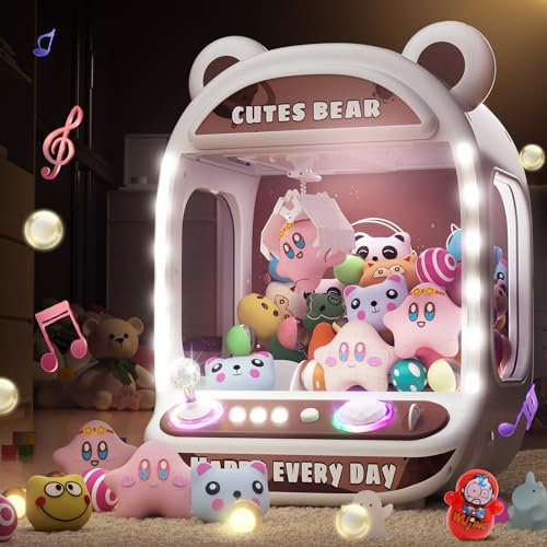 Skirfy Machines à Pinces pour Enfants, Jouets Licornes pour Filles 6+, Mini Machine à Grappin avec Jouets Anti-Stress, Distributeur de Bonbons, Jeu d'Arcade, Machine à Friandises,for Kid