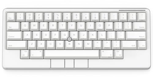 HHKB - Happy Hacking Keyboard Studio (Wireless, Bluetooth, Wired, USB-C, Silent, Mac, Windows, Snow (Pure white), Printed Keycaps (SNOW/SILVER)