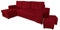 NAWSTOL - Ecksofa Couch Leon mit Schlaffunktion und Bettkasten - Modern Sofa für Wohnzimmer - Links/rechts montierbar (Rot)