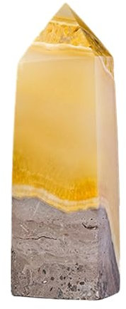 Varita de Piedra citrina cruda - de Piedra Preciosa de Reiki Polised Yellow, Herramienta de Enfoque de energía | Varilla de de curación del hexágono Natural, Varita de Punto intangible d