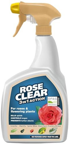 Rose Clear 3 in 1 Action – Ready to Use Insecticide & Fungicide Spray for Roses & Ornamentals, 800ml | Controls Aphids, Black Spot, Powdery Mildew & Rust | Protects New Growth