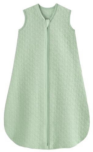 Unnivoll Schlafsack Baby Sommer 1.0 Tog Babyschlafsack 0-6 Monate Sommerschlafsack 67 cm für Jungen Mädchen Neugeborene Grün