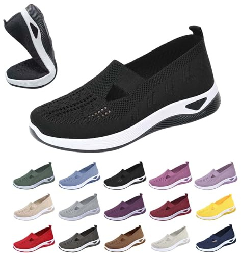 HOOUDO Scarpe da Ginnastica Donna,Scarpe da Ginnastica Donna,Senza Lacci Morbida Sneakers da Ginnastica Traspirante Antiscivolo Leggere Sandali Comodi,Sandali Comodi