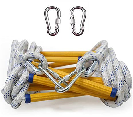 SBCGFY Escalera de Escape de Incendios de 2 a 8 Pisos, Escalera de Cuerda de Seguridad de Emergencia, Capacidad de Peso de hasta 450 kg, Escalera de Nailon para Escala(8M/26Ft)