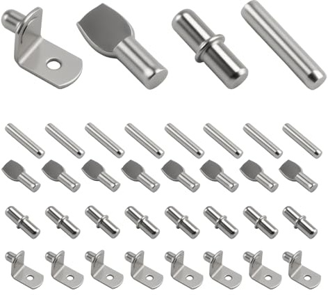 130 Stück Regalbodenträger, 5mm 6mm Einlegeboden Halter, Regalstifte, 4 Stile Metall Regalstützstifte, Bodenträger für Einlegeböden Schränke Bücherregal Küchenschrank Schrankboden Halter