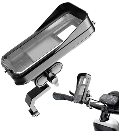 Supporto per telefono e moto, supporto per bicicletta, impermeabile, con copertura antipioggia, accessorio per moto, bicicletta, per navigazione, video, chiamata, registrazione e Streaming