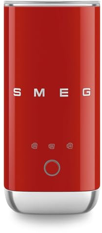 Smeg MFF02RDUK Retro 50s Style Mini Milk Frother, Pre Set Functions, Manual Function, 500W, RED