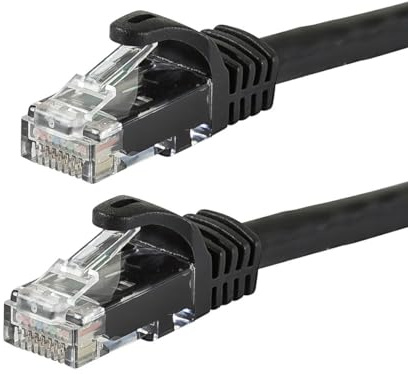 Monoprice Cat6 Ethernet Patch Cable - Snagless RJ45, 24AWG Stranded Pure Bare Copper Wire, 550Mhz, UTP, 20 Feet, Black - Flexboot Series