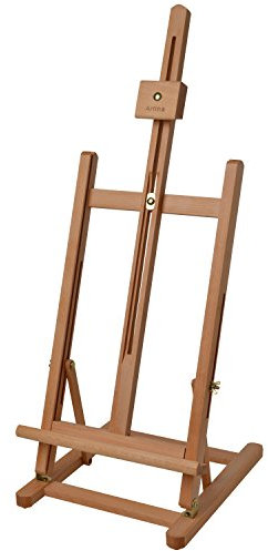 Artina Holz Tischstaffelei für Keilrahmen bis zu 57cm - Malstaffelei Holz stabil – Staffelei Buchenholz für Hochzeiten, Präsentationen, Schulen, Messen uvm. - Staffelei für Tisch Holzstaffelei Metz