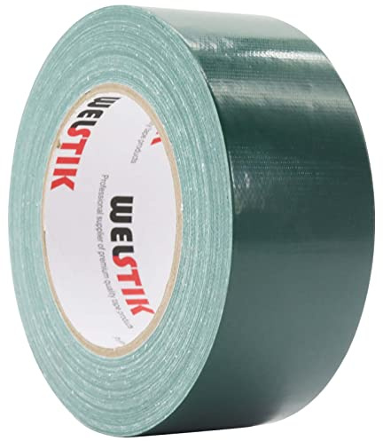 WELSTIK Professional Grade Duct Tape, Waterproof Duct Cloth Fabric,Colored Gaffer Tape for Repairs, DIY, Crafts, Indoor Outdoor Use,50mm X 41M, 7.5 Mil Thick,Dark Green