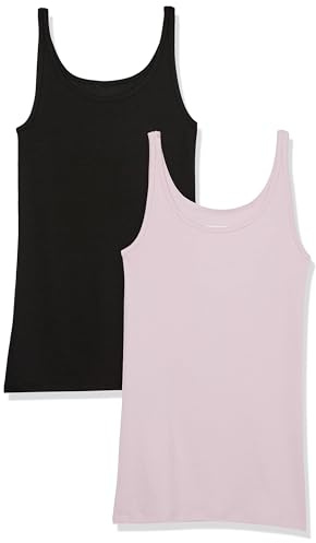 Amazon Essentials dam 2-pack Thin Strap Tank Skjorta (2-pack)