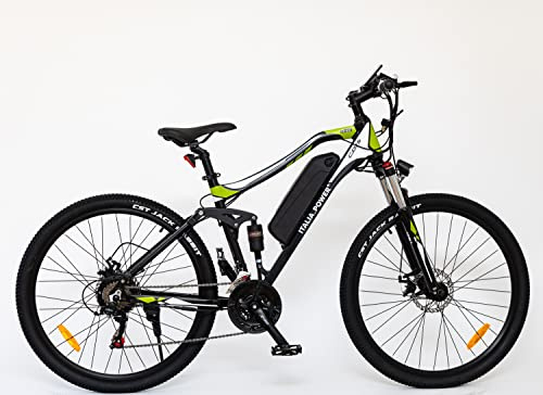 Italia Power off Grid, SHUNGITE, Bicicletta Elettrica Mountain Bike, Unisex, Adulto, Nera, Nero, M