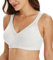 Lemorosy Full Coverage Non Padded Wireless Minimizer Bra Women's Plus Size Underwear Comfort and Double Support for Large Bust(White,44DD)