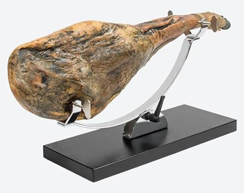 Jamonero profesional modelo Córdoba base madera color Negro para jamones y paletillas, Soporte jamonero basculante o basculante e giratorio (Córdoba B)