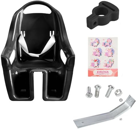 EIRONA Kinderfahrrad Puppensitz mit Aufkleber DIY für Mädchen, Fahrrad Puppen Sitz, Kinderfahrrad Zubehör schwarz