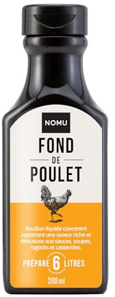 NOMU Chicken Stock and Broth (Fond) Liquid Concentrate – 200ml Makes 6 Litres, Full Flavour for Savoury Dishes, Soups, Stews & Sauces – Gluten Free