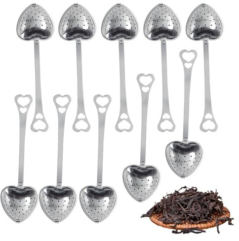 10 Pezzi Infusore Tè, Cordata Infusore per Tisane, Colino per Il Tè, Filtro Te Infusione, Colino Da Tè, In Acciaio Inox 304, Utilizzabile per Teiere, Tazze Da Tè, Cucina