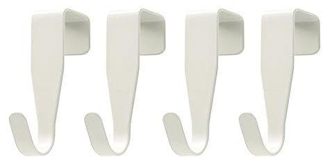 CALLYSONIC 4 Pièces Crochet Porte, Patere Porte à Suspendre, Suspension Stable, Sans Perçage, pour Porte Standart, Tiroir, Placard Armoire, pour Cuisine Salle de Bains Chambre à Coucher (Blanc)