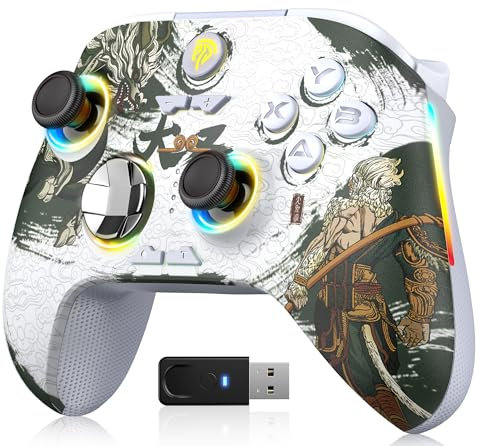 EasySMX Best Gift, PC Controller X15 Enhanced Wireless Bluetooth Controller with Hall Joysticks/Hall Triggers/RGB Lighting, No Stick Drift, No Dead Zone - Work for Windows PC, Android, Steam Switch