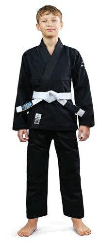 Ground Game Kids BJJ GI Kinder Spartan Schwarz | K4 | Jiu Jitsu Anzug Kimono Sportanzug Kampfsport