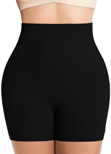 ONEW Shapewear underbyxor dam hög midja mage väg kroppsbyxor under klänning korta trosor midjetränare remslip body shaper sömlösa figurformande underkläder, svart, L