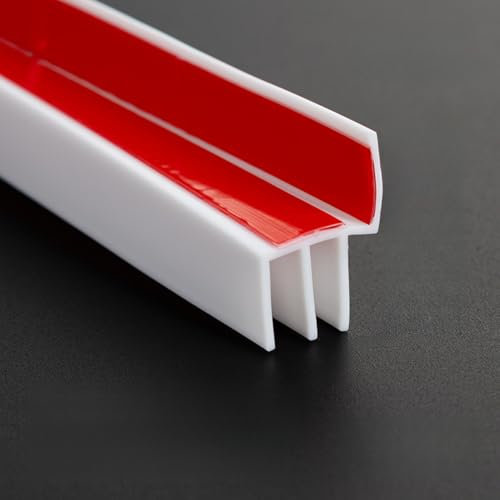 Balai de bas de porte avec ailettes en vinyle, en forme de L, joint de seuil de porte, joint d'étanchéité pour portes économe en énergie et résistant aux intempéries (blanc, 91 x 2,4 cm)