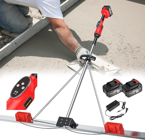 Hrxllb Macchina elettrica vibrante per calcestruzzo con tavola da 150/180/200 cm, kit di vibrazione per massetto in calcestruzzo con doppio motore brushless, strumento per la lavorazione del