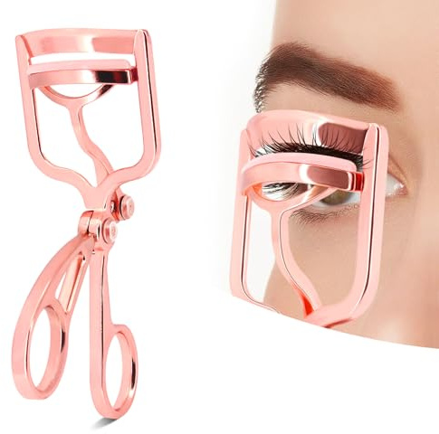 Curling ciglia professionale di lusso Eyelash Curler, clip ad alta pressione, impugnatura comoda (rosa)