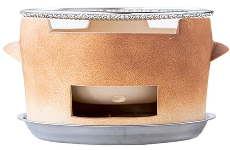 Griglia a carbone in argilla vintage per 2 5 persone barbecue all'aperto fornello in ceramica perfetta per campeggio barbecue a carbone portatile ideale per riunioni e grigliate