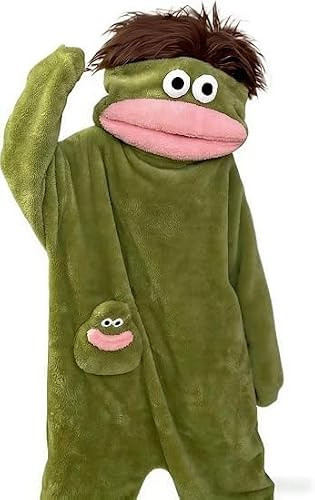 ZUMME Silly Onesie Pajamas. Grenouillère Monstre Grande Bouche en Polaire Corail Ultra-Douce, pour Adultes, Pyjama Intégral Chaud et Drôle pour Anniversaire et Carnaval.