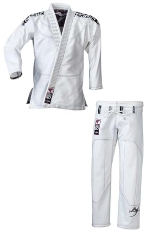 Ju-Sports Ju-Jutsu Anzug Pearl Fighter 2.0 JJIF approved A3 I Extra leichter Jujutsu Anzug fürs Fighting I BJJ Gi Herren mit tollem Finish I 100% Baumwolle