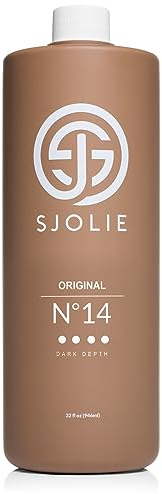 SJOLIE Spray Tan Solution - No. 14 - Dark Depth Tanning Spray | Hydrating Sunless Tanner for Long Lasting, Dark Bronze Finish (32oz)