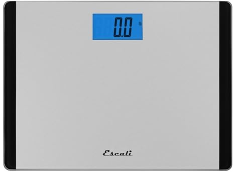 Escali Detecto D119 Low Profile Extra Wide Body Weight Bathroom Scale, Digital LCD Display, 440lb Capacity, 1 Count (Pack of 1), 16 L x 12 W x 1 H, Black and Grey