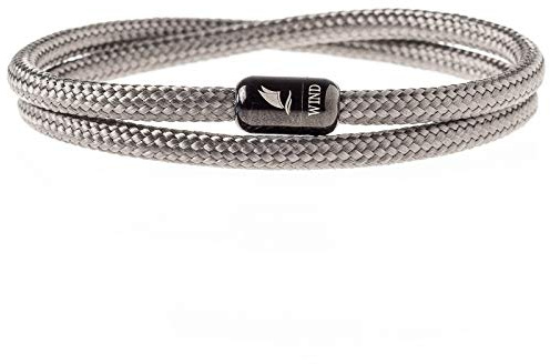Wind Passion - Magnetiskt paracord armband för män och kvinnor - handgjort nautiskt rep - sommar surfsnöre - julklapp, Small (Wrist size: 13.5-14.5 cm), Rostfritt stål, Utan sten