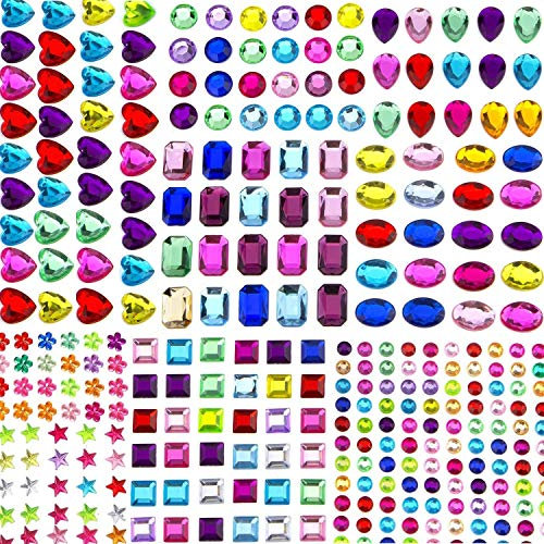 beihuazi® 2059Stk Glitzersteine Strasssteine Selbstklebend Schmucksteine Aufkleber 14 Blatt 14 Größen