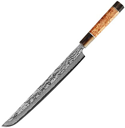 67 strati damasco coltello giapponese sashimi sakimaru kengata saliceleto di pesce sushi coltello da coltello da carne di salmone fetta di salmone forgiatura coltello da forgiatura coltelli ( Color :