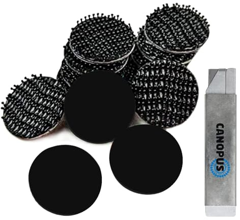 CANOPUS Dual Lock SJ3550 CF Extra Fuerte Redondo 23mm -Diá 16PZ Impermeable Almohadillas Autoadhesivas de Fijación para Telepeaje, Colgar Cuadros; Para Pared, Metal, Madera, Plástico, Vidrio, Negro
