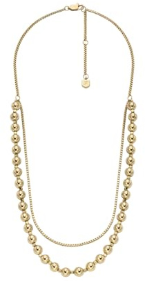 Fossil Women's Stainless Steel with lobster clasp closure multi layered necklace