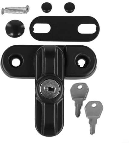 Verrou de sécurité en alliage pour porte - Protection contre le cambriolage - Avec clé d'accès fiable - Noir