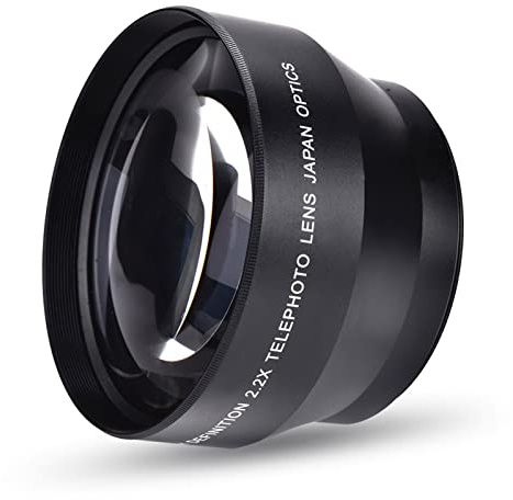 Grcfumo 1 st lins, professionellt monterad kamera telekonverterlins, 67 mm 2.2X Universal telekonverter lins DSLR kameror tillbehör