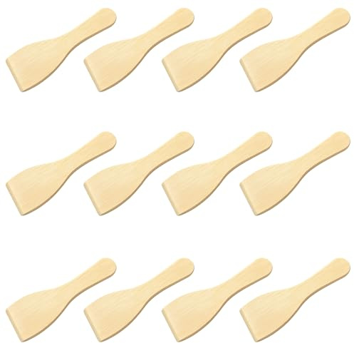 12 StüCk Holzspatel, Wooden Spatula, Spatel Holz, Holzspatel KüChe, Raclette-Spatel Aus Holz, KüChenutensilien FüR Antihaft-Pfannen, KäSegrills, Gourmet-Bretter, Bratpfannen, Fondue